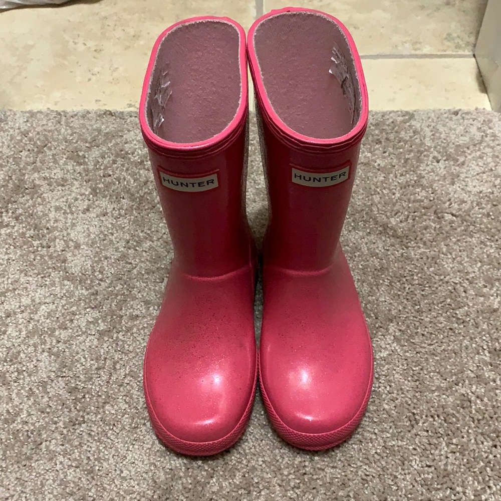Toddler pink sparkle Hunter boots size 10